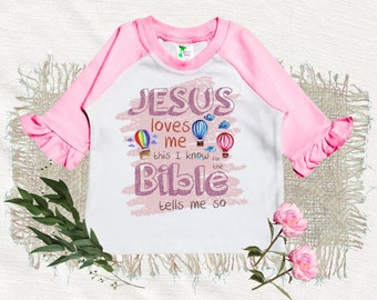 JESUS LOVES ME Toddler Girl Shirt, Christian Gifts For Girl, Baby Girl Christian Clothes, Jesus Shirt Toddler Girl Christian Shirts for Kids