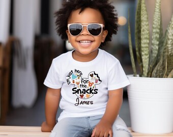 Here for The Snacks Personalized Toddler Disney Shirt, Disney Shirts for Toddler Boy or Girl, Cute Kids Snack Disney Shirt, Disneyland Shirt