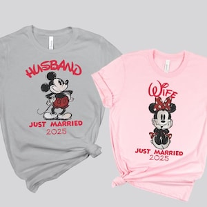 Just Married Disney Shirt, Disney Couples Shirt, Disney Honeymoon Shirt, Mr and Mrs Disneyland Shirt, Wedding Husband Wife Disney Shirt