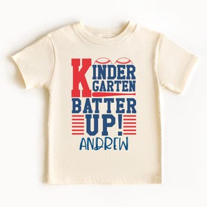 Batter Up Back to School Shirt, Custom Boys School Shirt, Personalized Youth First Day Of School Shirt, Toddler Boy Kindergarten Shirt