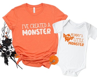 Mommys Little Monster Halloween Mommy And Me Shirts, Fall Mommy And Me Outfits, Mommy And Me Halloween Shirts, Matching Shirts For Halloween