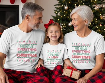Christmas Family Shirts, Matching Family Christmas Outfits, Holiday Gift for New Parents, Grandparents Baby, Family Christmas Pajamas