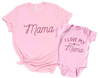 Personalized Mama And Mini Shirts, Mommy And Me, Matching Mother Daughter Mommy And Me Outfits, Mother And Son Matching Shirts New Mom Gift