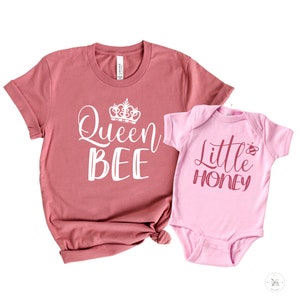 Queen Bee Matching Family Shirts, Mother Daughter Mommy And Me Shirts, Mommy And Me Outfits, Matching Shirts, Mothers Day Gifts Girl Mama