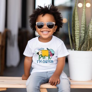 Hello Back to School Shirt, Personalized Preschool Shirt for Boys, School Kids Shirt, Toddler Boy Kindergarten Shirt, Pre K Shirt