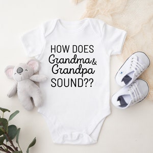 Funny Baby Announcement to Grandparent, Surprise Pregnancy Announcement Onesie® For Grandparents, Baby reveal Gift Box.