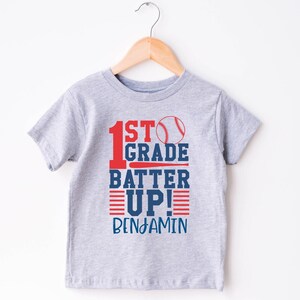 Batter Up Back to School Shirt, Personalized Preschool Shirt for Boys, School Kids Shirt, Toddler Boy Kindergarten Shirt, Pre K Shirt