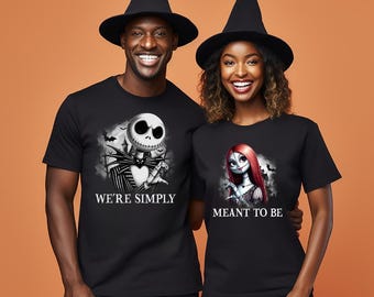 Jack and Sally Couples Halloween Shirt, Meant To Be Matching Halloween Couples Shirts, Disney Halloween Shirt, Jack Skellington Halloween