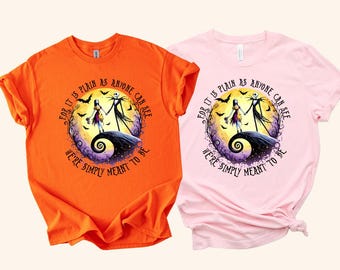 Meant To Be Jack and Sally Couples Halloween Shirt, Matching Halloween Couples Shirts, Disney Halloween Shirt, Jack Skellington