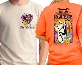 Welcome to our Nightmare Jack and Sally Couples Halloween Shirt, Personalized Matching Halloween Couples Shirts, Disney Halloween Shirt