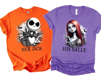 Jack and Sally Couples Halloween Shirt, Matching Halloween Couples Shirts, Disney Halloween Shirt, Jack Skellington Halloween Couple