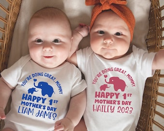 Happy First Mothers Day Onesie® Baby Girl Baby Boy Outfit, First Mothers Day Gift For Mom, 1st Mothers Day Personalized New Mom Gift JOB1