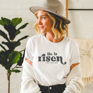 He Is Risen Easter Christian Shirt Women, Jesus Shirt, Faith Based Christian Shirts Plus Size, Christian Gifts, Christian T Shirts.