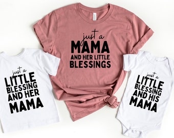 Just A Blessed Mama Mommy And Me Shirts, Matching Family Shirts, Christian Mom Shirt, Mommy And Me Outfits, Matching Shirts, New Mom Gift.
