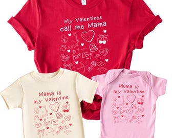 Mommy and Me Valentine Shirts Mama and Mini Matching Outfits Mother Daughter Matching Shirts Valentines Day Family Shirts