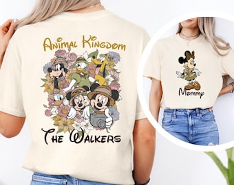 Disney Animal Kingdom Shirts, Personalized Safari Mode Matching Family Disney Shirts, Animal Kingdom Family Tshirts Mickey and Friends