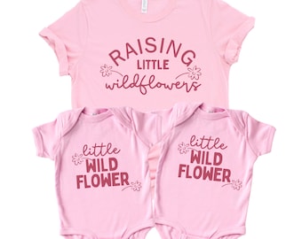Raising Wildflowers Matching Family Shirts, Mother Daughter Mommy And Me Shirts, Mommy And Me Outfits, Matching Shirts, Mothers Day Gifts
