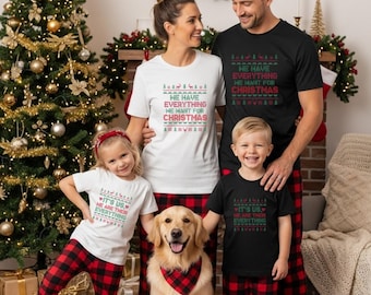 Christmas Family Shirts, Matching Family Christmas Outfits, Holiday Gift for New Parents, Grandparents Baby, Family Christmas Pajamas
