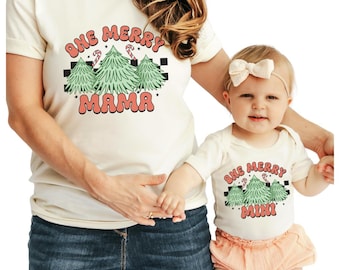 One Merry Mama Mini Christmas Shirts, Mommy and Me Outfits, Matching Mother Daughter, Family Christmas Pajama