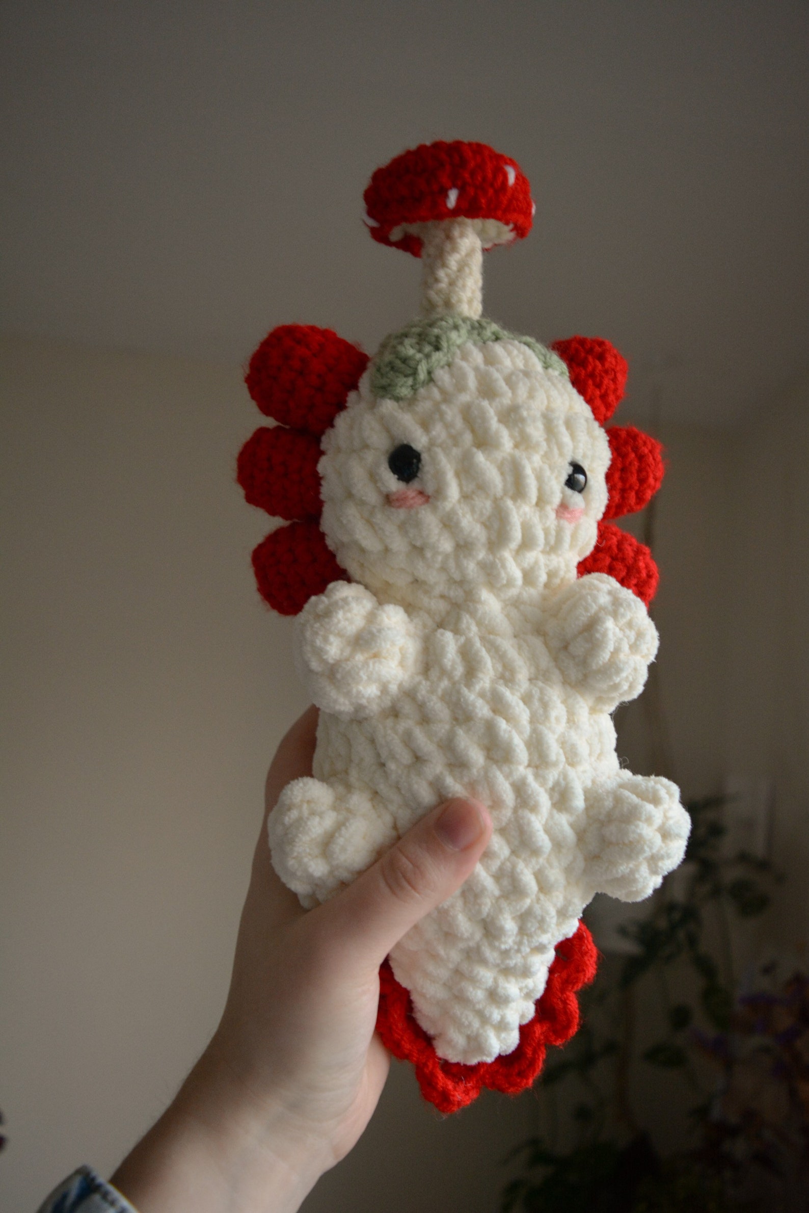 PATTERN: Crochet Mushroom Axolotl Plush, Intermediate Axolotl Pattern ...