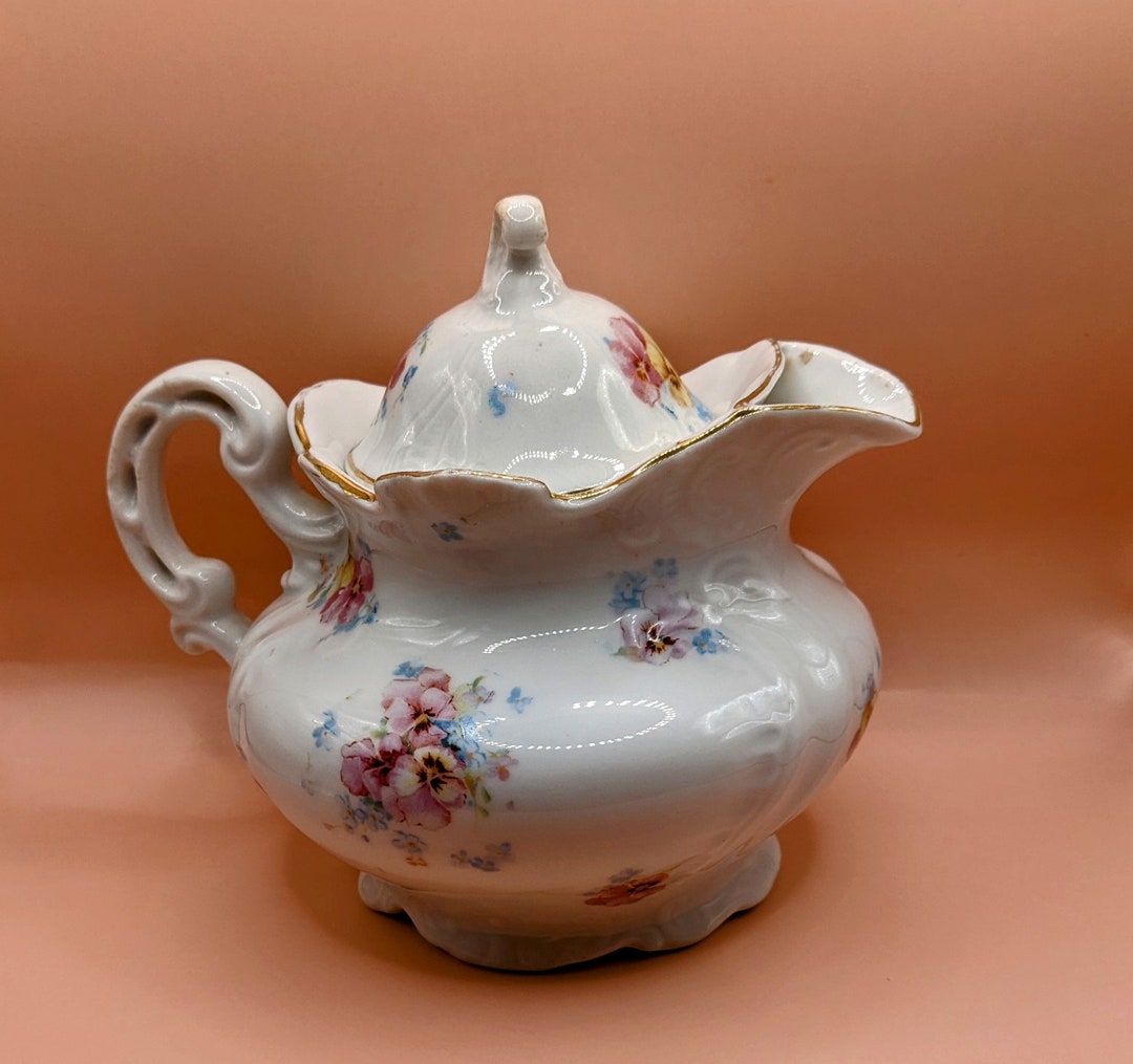 Vintage Victoria Carlsbad Austria Floral Ceramic Teapot Etsy