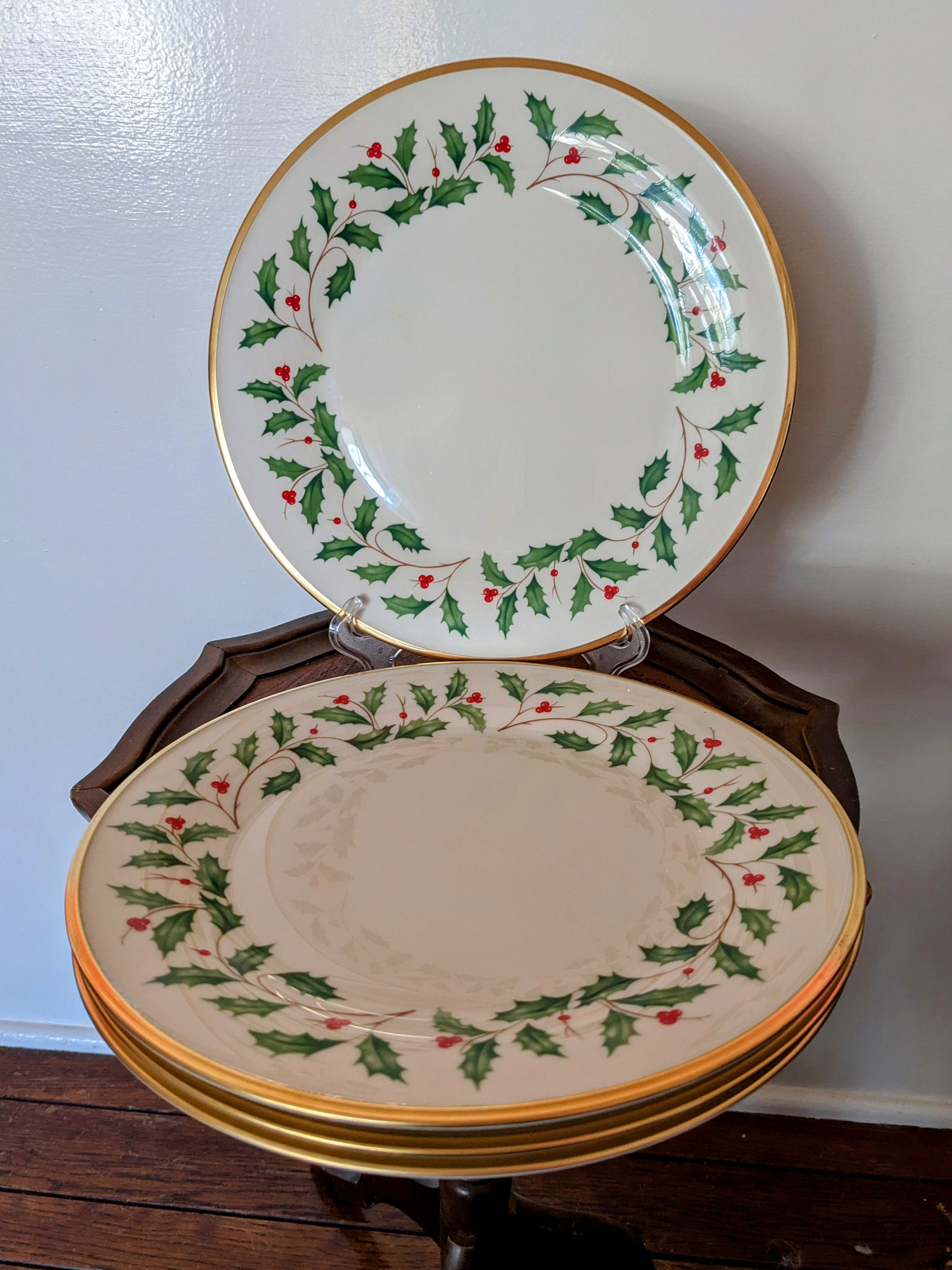LENOX Holiday Dinner Plates Dimension Collection Holly & Etsy
