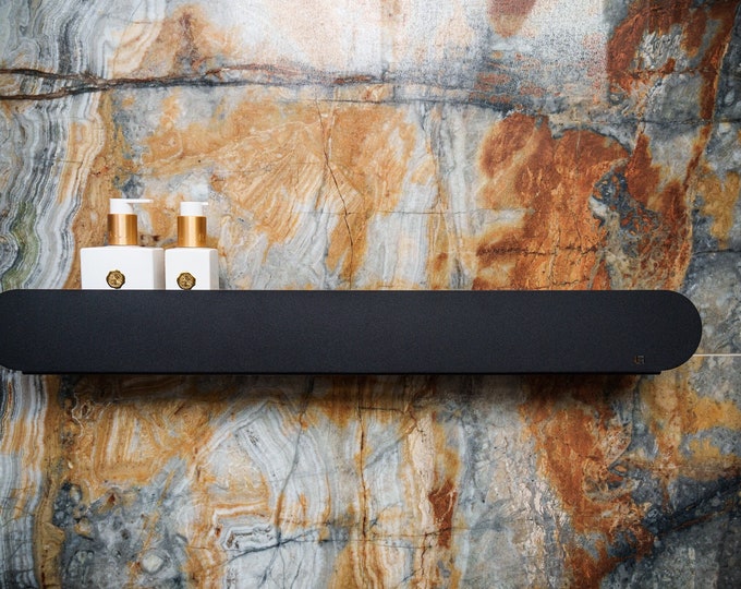 Black modern shower shelf Monza 48cm|68cm