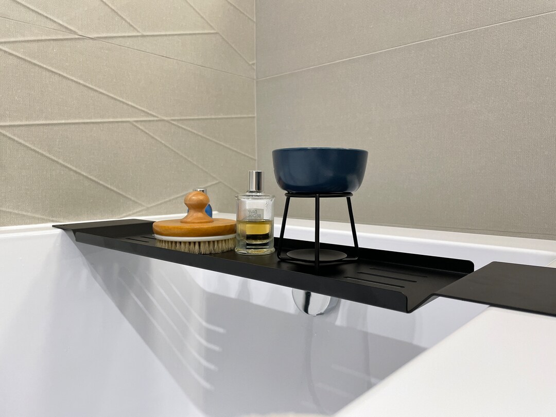 Modern Black Bathtub Tray Zoe Design Bath Tray Loft Black Etsy
