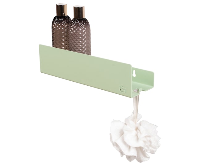 Lime green modern shower shelf ISLA 2 - 30|60|70cm (12 in/24 in/28 in), bathroom shelves, Minimalist Bathroom Accessories, GOLD LABEL