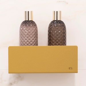 Gold Shower Shelf ISLA, Bathroom Shelves 20/30/40/60cm (7.87//11.81/15.75/23.62in), Minimalist Accessories, Metal shelf, Premium GOLD LABEL