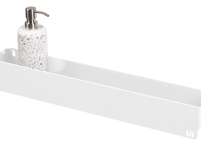 White modern shower shelf Sofia 2, bathroom shelves, mensola doccia,Duschregal, Minimalist Bathroom Accessories, Metal shelf,Organizer