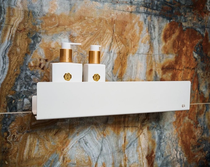 White modern shower shelf ISLA