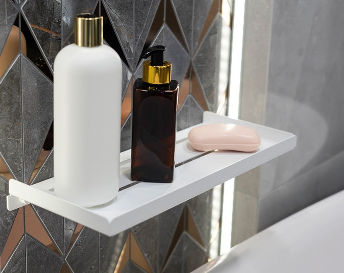 Logan, bathroom metal shelf bathroom shelves, shower shelf, Minimalist Bathroom Accessories, Minimalist Shower Shelf, GOLD LABEL