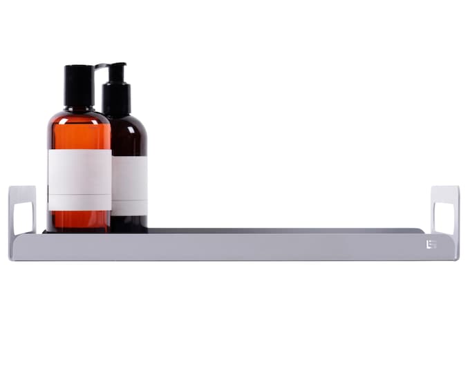 Gray modern bathroom metal tray AVA, Badezimmer-Tablett, vassoio da bagno, bathroom accessories, accessori da bagno, bandeja de baño,