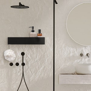 Modern black shower shelf ISLA 90 cm (35.43 inches), GOLD LABEL
