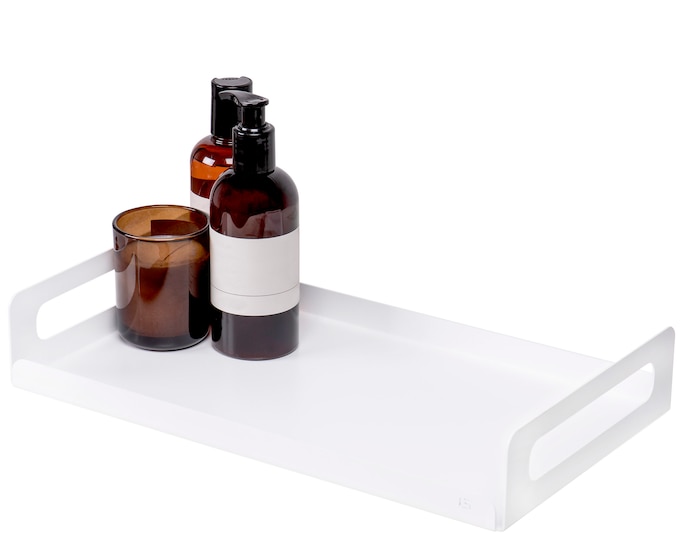 White modern bathroom metal tray AVA, Bathroom tray, bathroom accessories, bathroom accessories, bathroom tray, GOLD LABEL