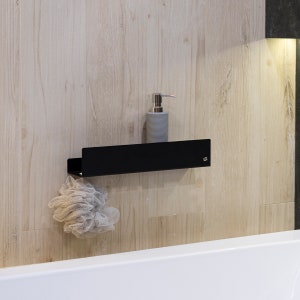 Modern black shower shelf Isla 60 cm/24 in bathroom shelves, Bathroom Accessories, Minimalist Shower Shelf, Metal shelf, GOLD LABEL