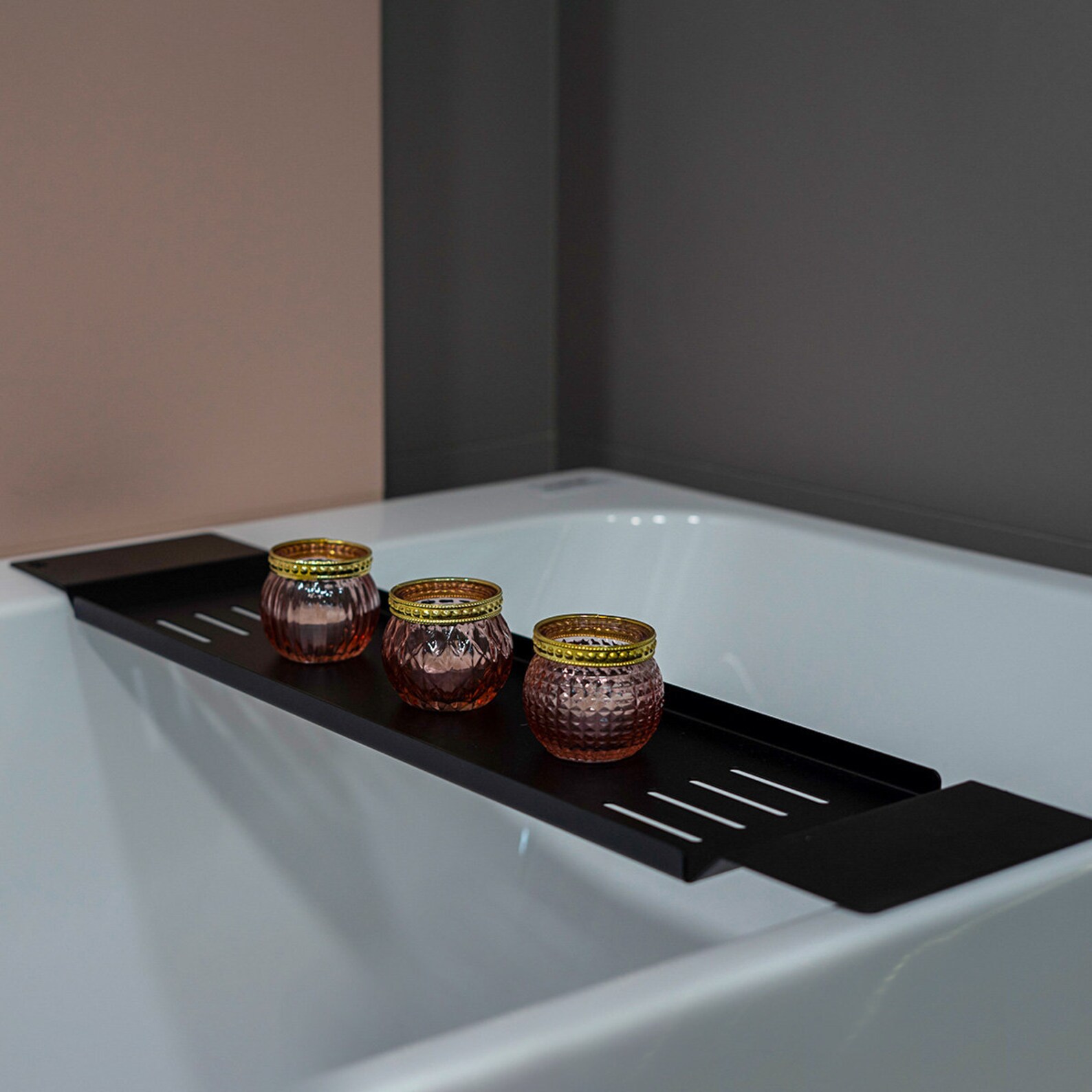 Modern Black Bathtub Tray Zoe, Design Bath Tray, Loft Black Bathtub ...