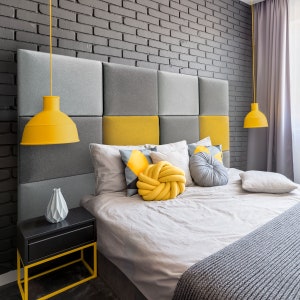 12x 3D Wall decor Panel, Velvet upholstered panel, wall panel, acoustic panel 30x30 cm (11.81 x 11.81 in) Various Colors, GOLD LABEL