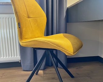 Napoli yellow upholstered swivel chair - dining chairs | desk chair, GOLD LABEL