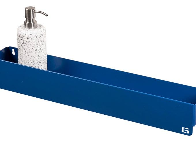 Blue modern shower shelf Sofia 2, bathroom shelves, mensola doccia, Duschregal, Minimalist Bathroom Accessories, Metal shelf, Organizer