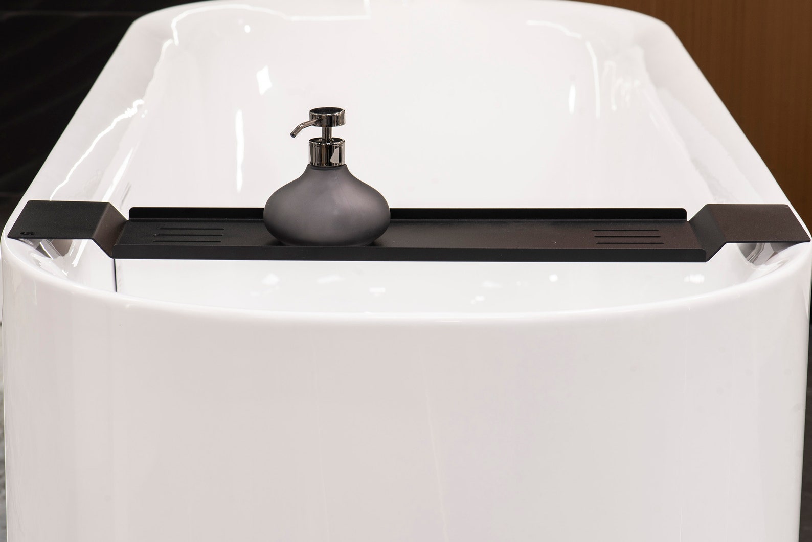 Modern Black Bathtub Tray Zoe, Design Bath Tray, Loft Black Bathtub