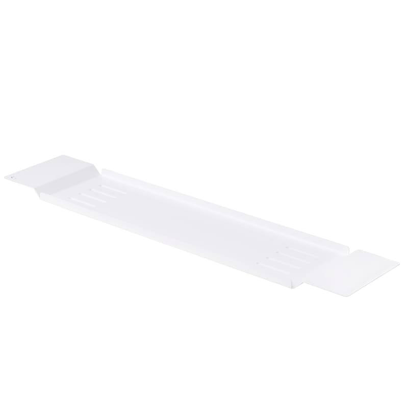 Zoe White Bathtub Metal Shelf, Design Bath Tray, Minimalist White