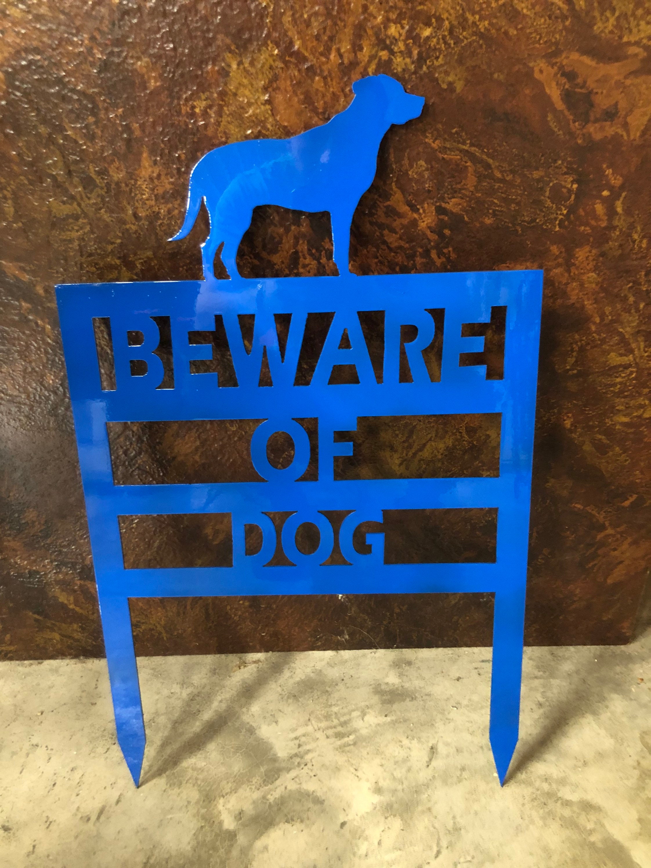 Beware of Dog Yard Stake Etsy