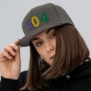 504 NOLA Mesh Back Embroidered Snapback | New Orleans Hat | Mardi Gras Hat | 504 Hat
