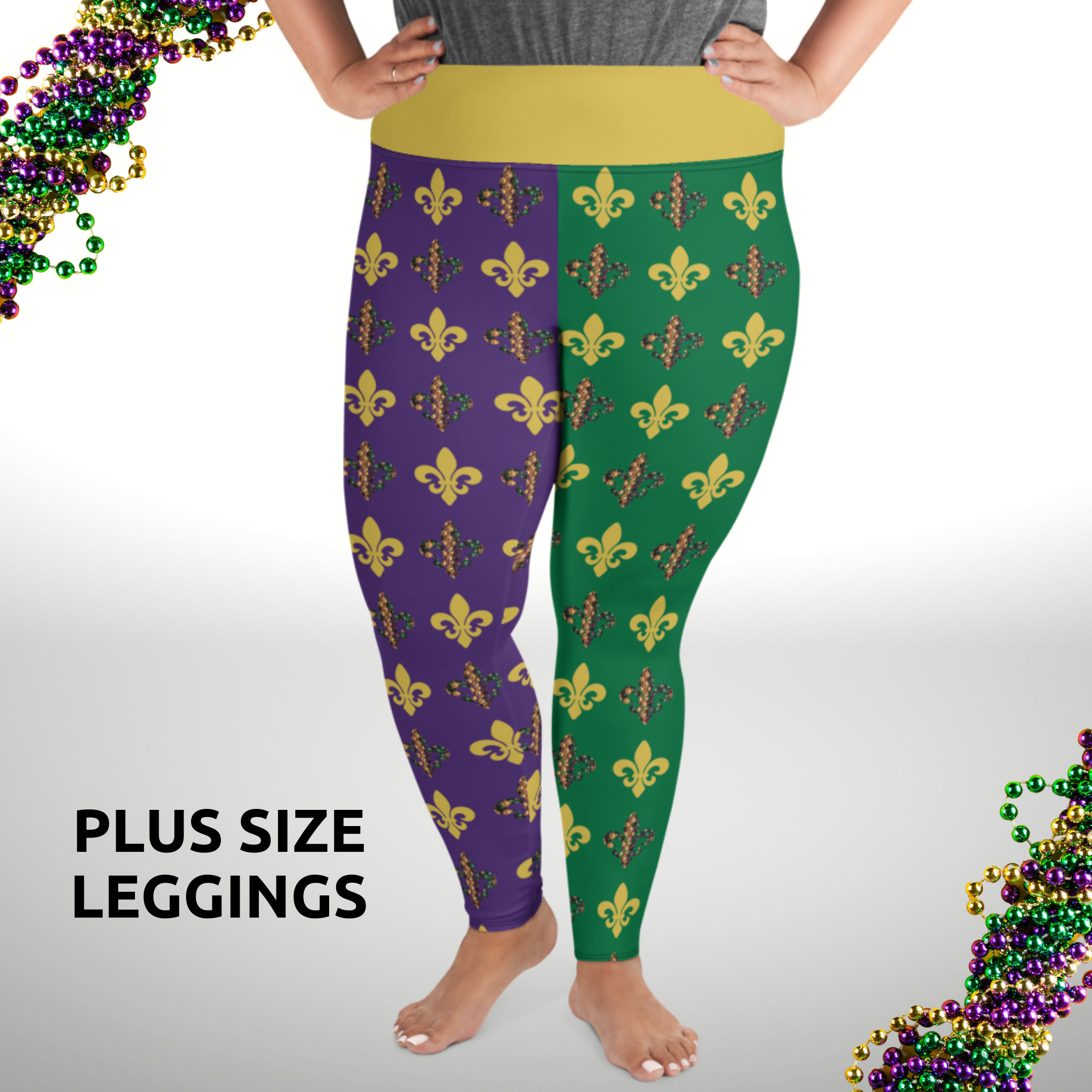 Mardi Gras Leggings Crossover Leggings With Pockets Mardi Gras