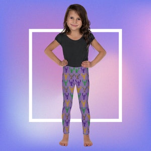 Mardi Gras Kids Leggings | Motif de perle d’écrevisse | Unisexe