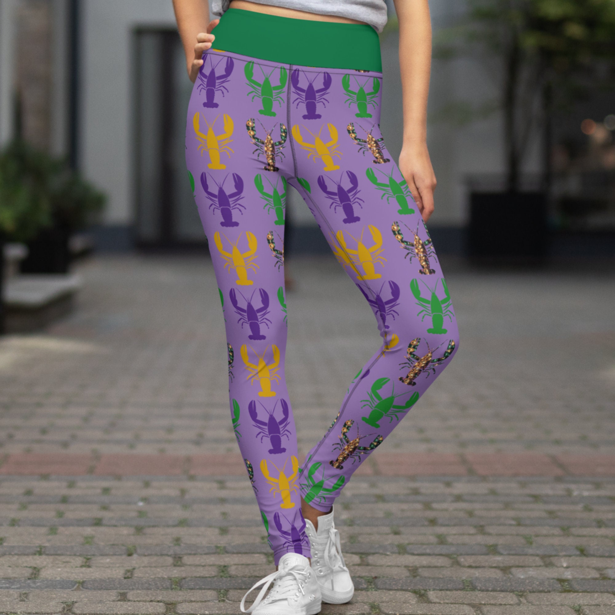 Mardi Gras Leggings, Girls Glittery Mardi Gras Leggings, Mardi