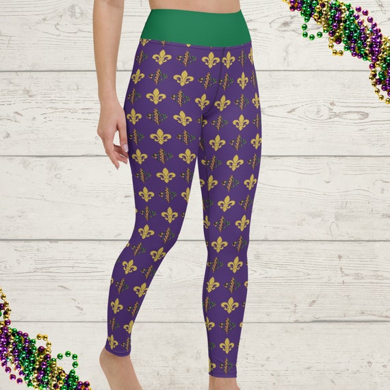 Mardi gras fleur de lis leggings hot sale