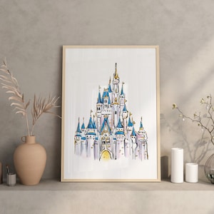 Magic Kingdom Castle / Mickey&#39;s Castle / Magic Kingdom Park Poster / Printable Art / Magic Kingdom Decor / Magic Kingdom Castle Art Print